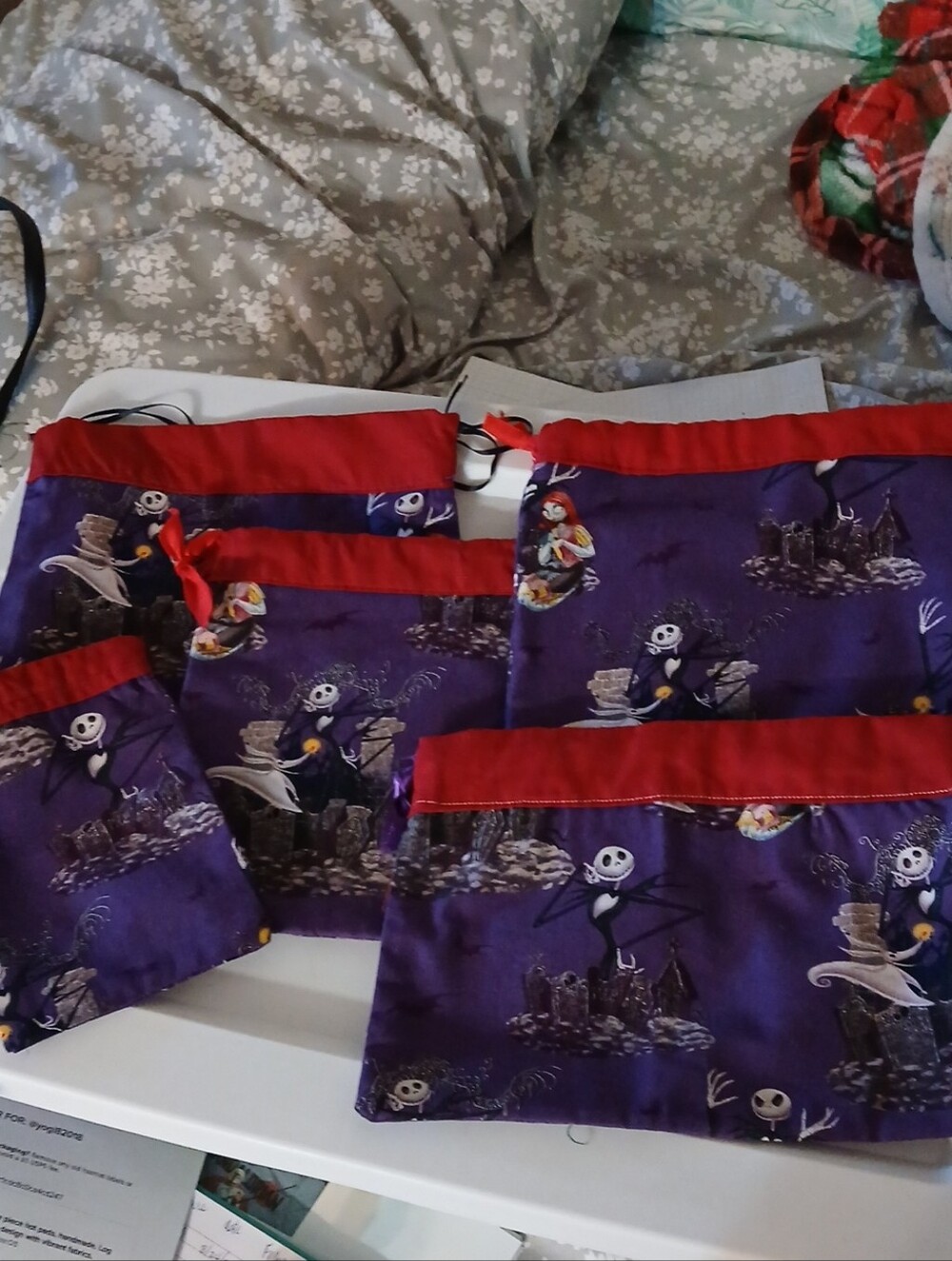 Nightmare Before Christmas Inspired Drawstring Bags Various Sizes